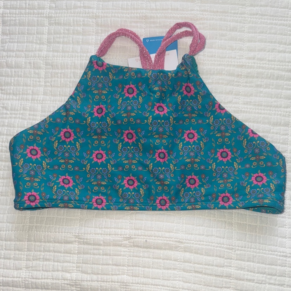 O'Neill Blue and Pink Halter Top